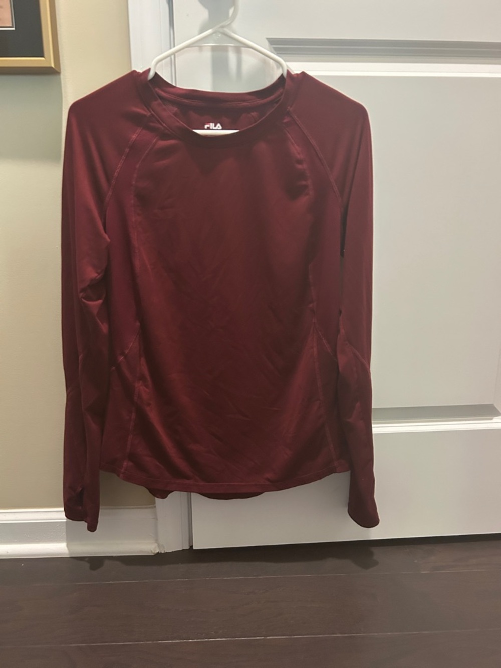 Fila Burgundy Long Sleeve Performance Shirt